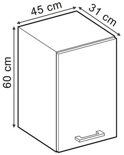 Hängeschrank R-Line Anthrazit Hochglanz 45 cm Vicco Bild 2
