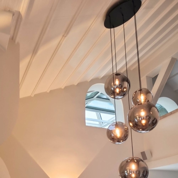 s.luce Orb Galerieleuchte 3- oder 5-flammig Modular Baldachin Schwarz, Rauch Bild 11