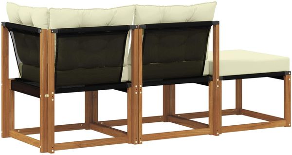 vidaXL Outdoor-Schnittsofa-Einheiten 3 Stück Natur und Creme 900625 Bild 8