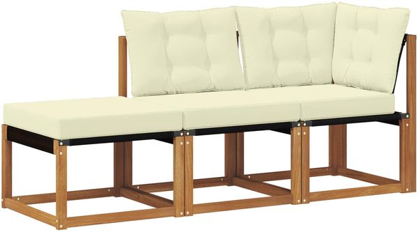 vidaXL Outdoor-Schnittsofa-Einheiten 3 Stück Natur und Creme 900625 Bild 2