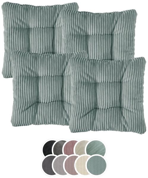 XDREAM Stuhlkissen Sitzkissen Set (2er & 4er) für Stühle und Bänke, robuste Polsterauflage für indoor und outdoor, 38x38x6 cm
