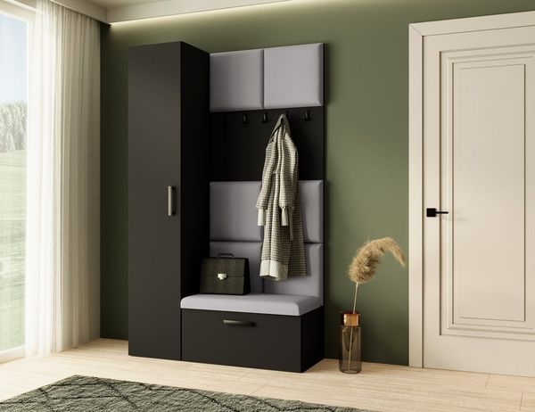 Beautysofa Garderobenschrank mit schmalem eintürigen Kleiderschrank mit Kleiderstange MARGARET I+IV (in 2 Breiten zur Auswahl) mit schmalem 1-türigen Kleiderschrank
