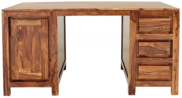 Schreibtisch Gani 160x76x80 aus indischem Sheesham-Massivholz