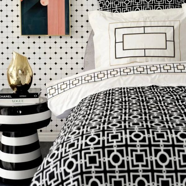 Karaca Bettwäsche Karaca Home Minerva Schwarzes Doppelbett Besticktes Bettbezug Set