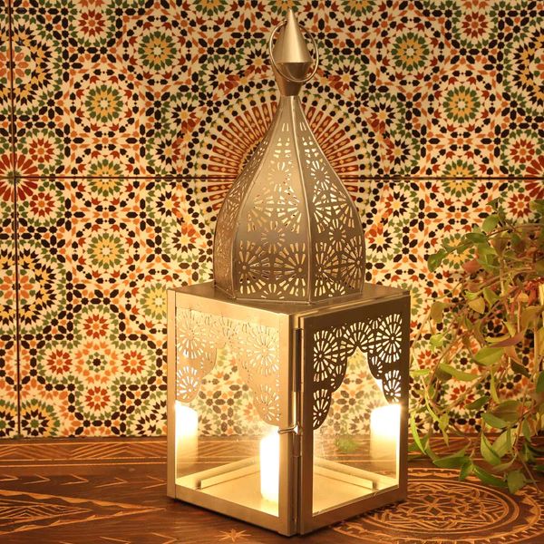 Orientalisches Windlicht Modena Silber M