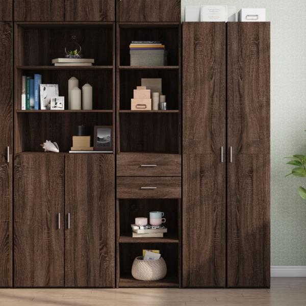 vidaXL Highboard Braun Eichen-Optik 45x42,5x185 cm Holzwerkstoff 3281454