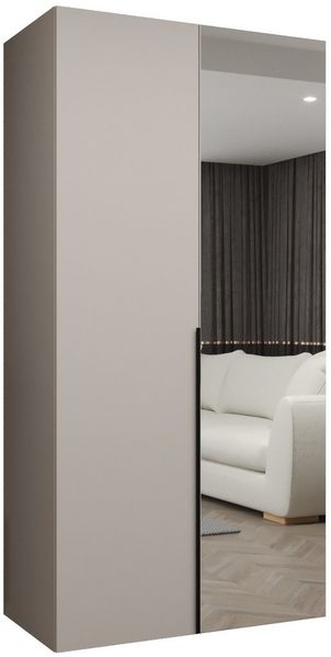 MOEBLO Drehtürenschrank CADIZ 2 (mit Spiegel – Kleiderschrank mit Soft-Close, Einlegeböden & Kleiderstange, 5 Breiten, Kleiderschrank Schrank Garderobe Schlafzimmer Drehtürenschrank) (BxHxT): 100/150/200/250/300 x 202 x 52 cm