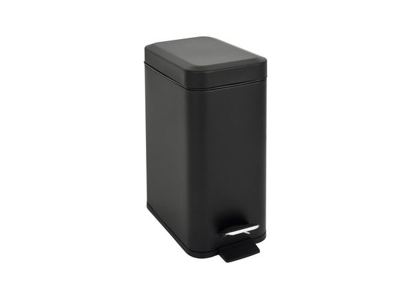 SVITA Mülleimer STM5, Treteimer, Kosmetikeimer, 5L, Stahl pulverbeschichtet, Schwarz