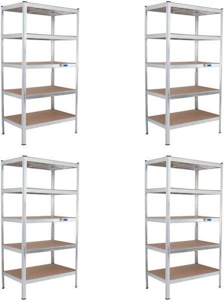 4x Schwerlastregal 180x90x60cm Lagerregal Werkstattregal Weitspannregal Traglast 875 kg
