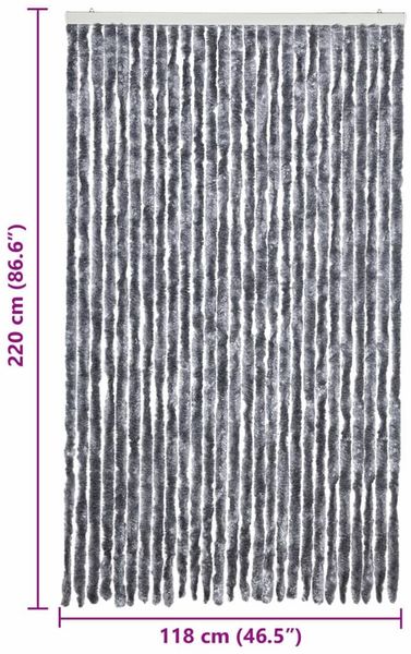 vidaXL Insektenschutz-Vorhang Silbern 118x220 cm Chenille 315140 Bild 7