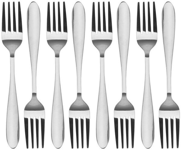Koopman Tafelgabel Essgabel Gabel Besteck Edelstahl 19,5cm Silber 8er Set (8 Stück), 8 Stk, Spülmaschinengeeignet, Rostfrei, Klassisch