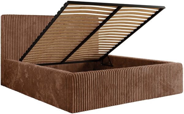 MKS Möbel 'Tiliano Classic' Polsterbett mit Stauraum, Cordstoff, Orange, 160x200 cm, ohne Matratze Bild 6