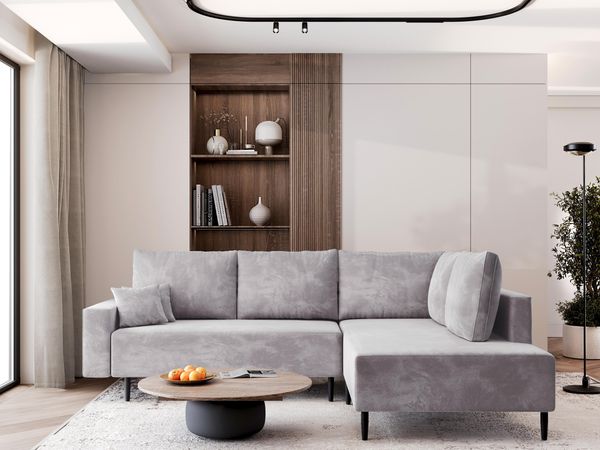 AX LIVING Kalkan Schlafsofa mit Bonellfederkern Couch L Grau 257 cm R