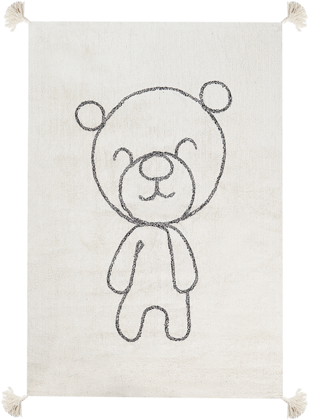 Baumwollteppich Teddybär Motiv 140 x 200 cm Beige ZORAKAN