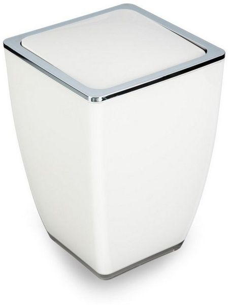 TrendLine Kosmetikeimer Cube 5l Weiß Mülleimer Schwingdeckeleimer Badmülleimer