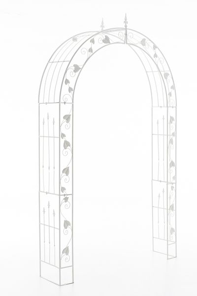 Rosenbogen LÜBECK - 146x35,5x247,5cm, Metall, Weiß | Rankhilfe Rosen Rankgitter Gartendekoration