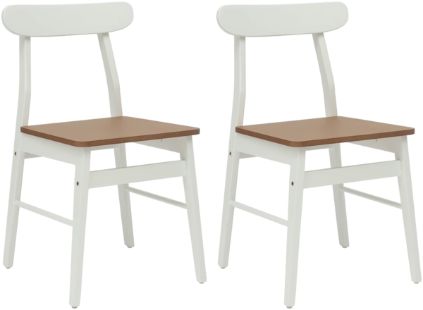 vidaXL Esszimmerstuhl 2 pcs Weiß und Natur 43 x 44,5 x 77 cm 42020488