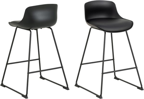 Kufenstuhl >Tina< (2er-Set) in schwarz, Polyurethan, Stahl - 50x84x49cm (BxHxT)
