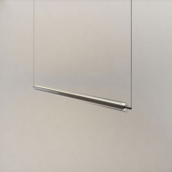 s.luce Ranya LED Up & Down Pendelleuchte mit Glas-Cover & Fernbedienung Schwarz, Klar 130cm