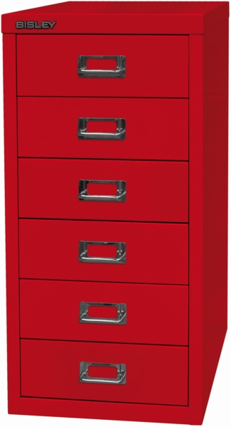 Bisley MultiDrawer™, 29er Serie, DIN A4, 6 Schubladen, Farbe kardinalrot Bild 2