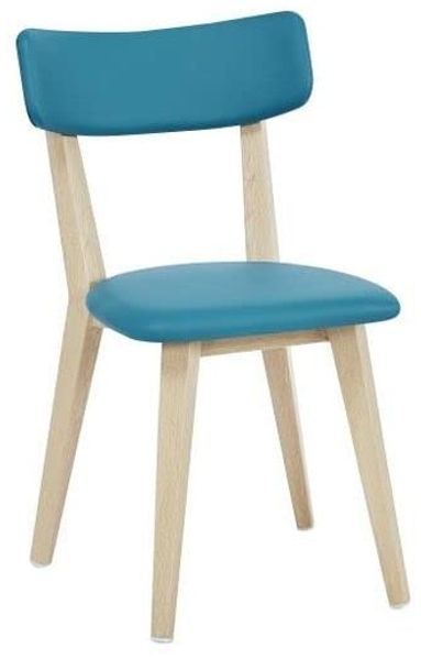 DKD Home Decor Esszimmerstuhl, Blau, Polyurethan, Metall (51 x 46 x 76 cm)