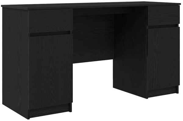 vidaXL Schreibtisch mit Regal Schwarz Eichen-Optik 140 x 49 x 76 cm 3328508