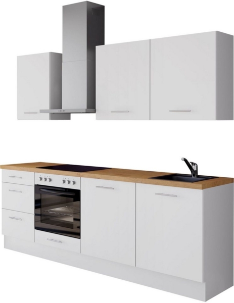 IMPULS KÜCHEN Küchenzeile "Kopenhagen", Ausrichtung wählbar, Schubkästen mit Soft-Close, vormontiert, wahlweise mit E-Geräten, Breite 220 cm