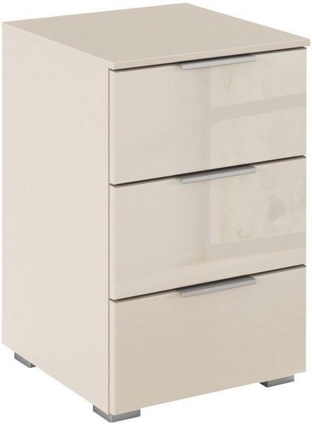 OTTO home Nachtkommode Nachttisch Nachtschrank Nachtkonsole AGORDO mit Glasfront (in zwei Griff-Farben, Breite 40 cm), mit 3 geräumigen Schubladen für viel Stauraum MADE IN GERMANY
