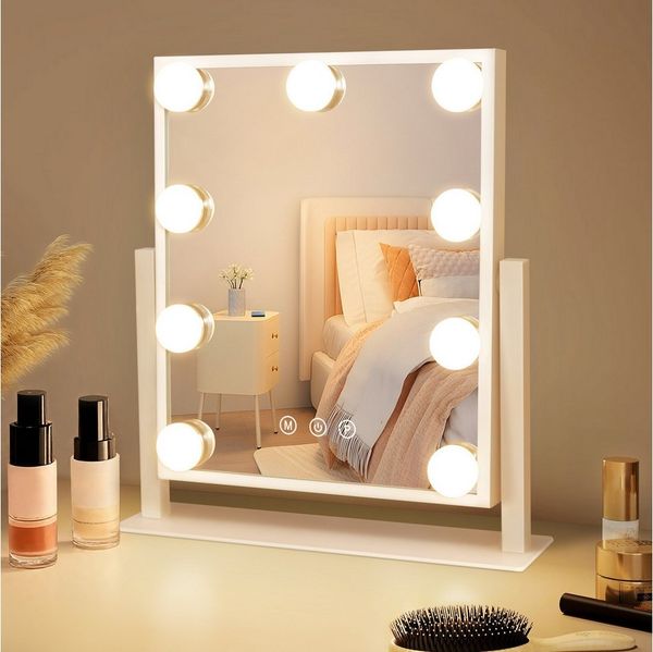 Nettlife Schminkspiegel mit Licht Spiegel 3 Farben USB Touch-Steuerung Hollywood (1-St), Schlafzimmer, Wohnzimmer