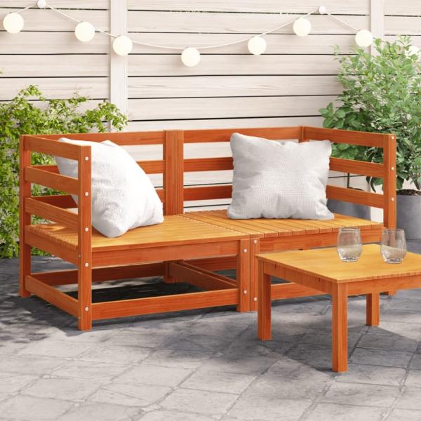 vidaXL Garten-Ecksofas 2 Stk. Wachsbraun 70x70x67 cm Massivholz Kiefer 837911