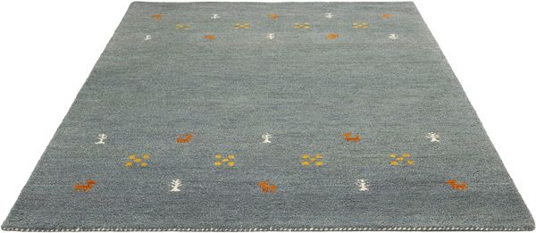 THEKO Wollteppich Gabbeh Motiv, Handgefertigt, Teppich, Tiermotiv, reine Wolle, rechteckig, Höhe: 14 mm, reine Wolle, Wohnzimmer, Schlafzimmer, Esszimmer