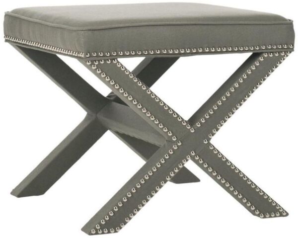 Stylish Grey Pouffe, 40 x 60 cm | 100% MDF Frame, Soft Babyface Fabric | Perfect for Modern Living Rooms & Cozy Spaces, Versatile & Chic Design