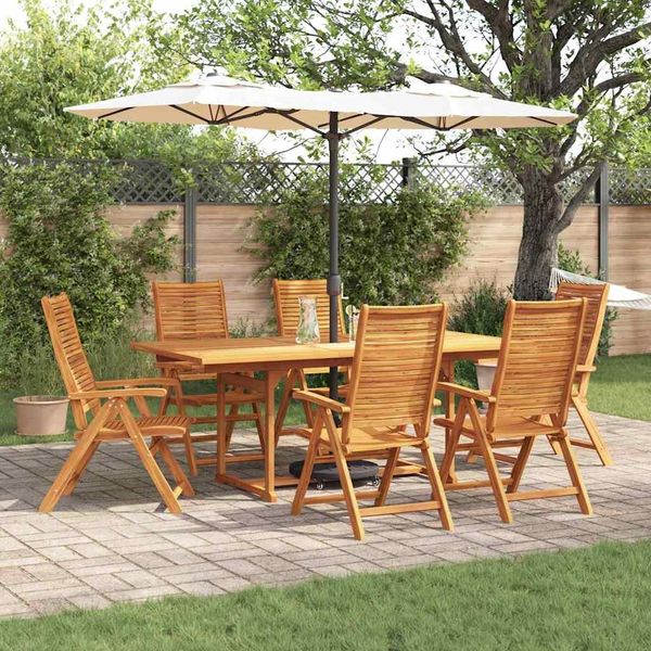 vidaXL Garten Essgruppe 7 pcs Braun Massivholz Akazie 3375717