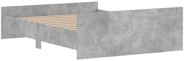 vidaXL Bettgestell mit Kopf- und Fußteil Betongrau, 135x190 cm Bild 7
