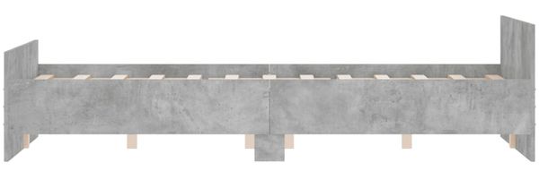 vidaXL Bettgestell mit Kopf- und Fußteil Betongrau, 135x190 cm Bild 5