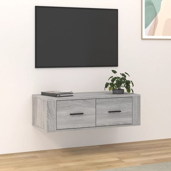 vidaXL TV-Wandschrank Grau Sonoma 80x36x25 cm Holzwerkstoff 816838