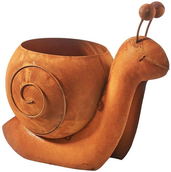 Kobolo Blumentopf Pflanzobjekt Schnecke SNAIL 31 x 19 x 26 cm, braun aus Metall (1 St)