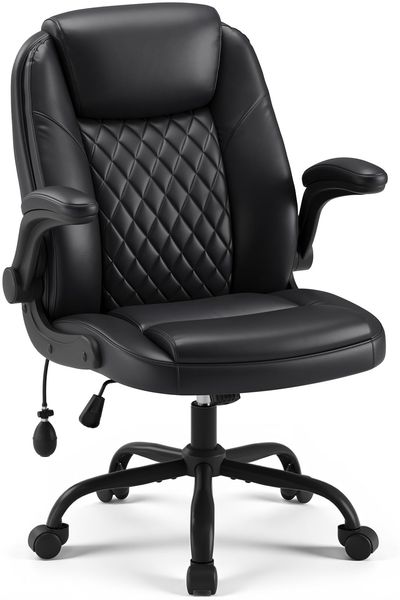 MALOL Bürostuhl Ergonomisch, Office Chair, Homeoffice Chefsessel Stuhl höhenverstellbar 105–125° Wippfunktion, Höhenverstellbarer Schreibtischstuhl mit Luft-Lendenstütze, bürostühle für Büro, Schwarz