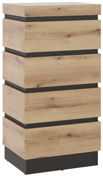 Kommode Colditz / Corte, Holzwerkstoff, Grau, Holzfarben, 60 x 117 x 45 cm