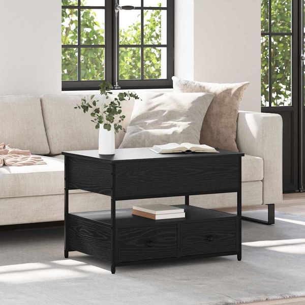 vidaXL Couchtisch Schwarz Eichen-Optik 70 x 50 x 54,5 cm Holzwerkstoff 883050