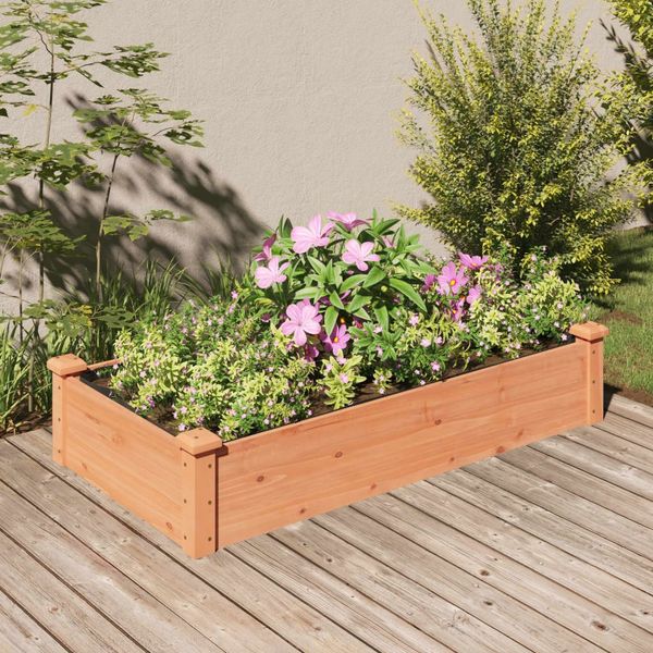 vidaXL Hochbeet mit Einsatz Braun 120x60x25 cm Massivholz Tanne 364290