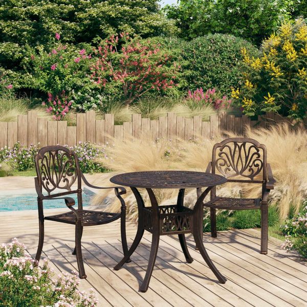vidaXL 3-tlg. Bistro-Set Aluminiumguss Bronzen 3070574