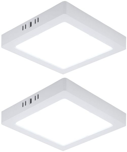 2er Set LED Deckenleuchte, Aufbau-Panel, Kunststoff, weiß, L 21,4 cm