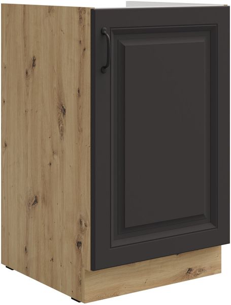 Spülenschrank 50 cm Stilo Grau + Eiche Artisan Küchenzeile Küchenblock Küche