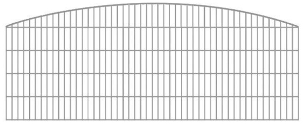 Schmuckzaun / Doppelstabmattenzaun Rundbogen-Dekor Komplett-Set mit Abdeckleisten / Verzinkt / 161 cm hoch / 67,5 m lang Bild 1