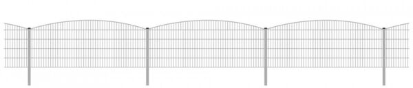 Schmuckzaun / Doppelstabmattenzaun Rundbogen-Dekor Komplett-Set mit Abdeckleisten / Verzinkt / 161 cm hoch / 67,5 m lang Bild 3