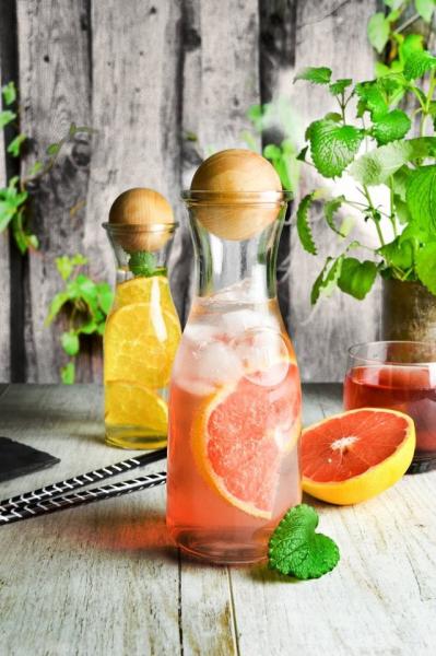 Glaskaraffen Set mit Holzstöpsel 270ml und 470ml Weinkaraffe Karaffe Wasserkaraffe Dekanter