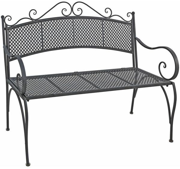 DEMA Provence Metall Bank Sitzbank Gartenbank Grau Antik 110 x 55 x 93 bis 230kg