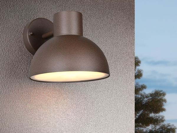Retro Style Downlight Außenwandleuchte ELBE Rostbraun, Ø 20cm