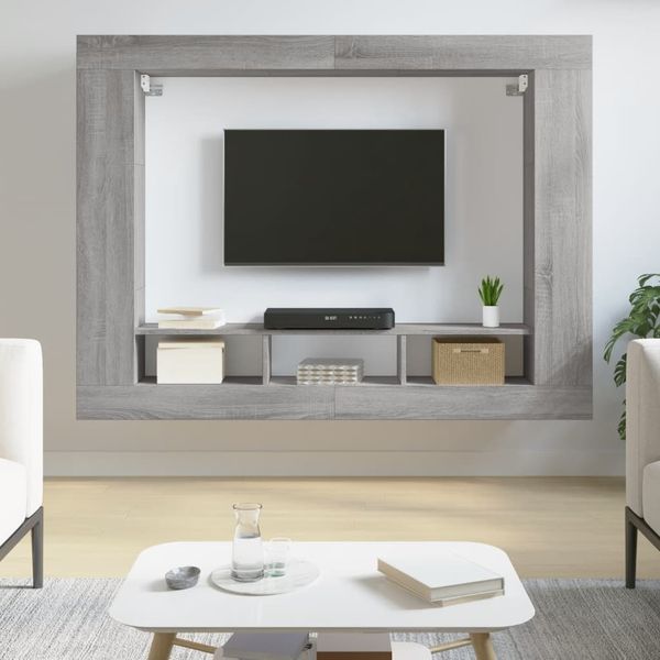 vidaXL TV-Schrank Grau Sonoma 152x22x113 cm Holzwerkstoff 833728